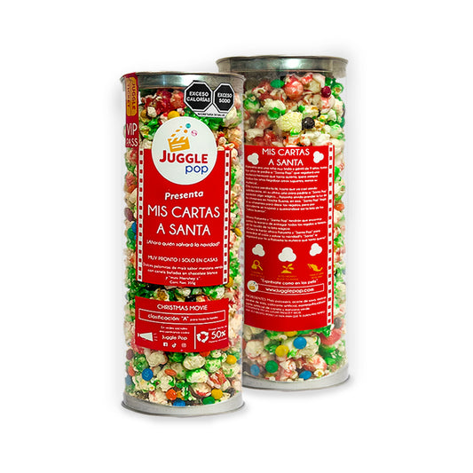 Cilindro Palomitas Mis Cartas a Santa (Manzana verde & canela con M&m´s)